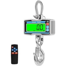 LCD-Digital-Hochleistungs-Hebewaage, industrielle elektronische Haken-Hängewaage, ferngesteuerte Wiegewerkzeuge Mehrere Funktionen(2000kg Silver)