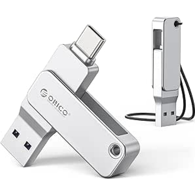 ORICO EB05 USB atmintinė 256GB USB 3.2 Gen 1, dvigubas USB-C ir USB-A mini atmintinė, nešiojamoji atmintinė, 150 MB/s skaitymo greitis, skirta 