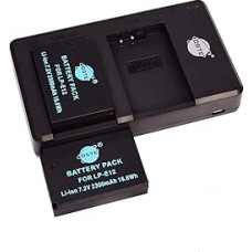 LP-E12 įkraunama baterija ir dvigubas įkroviklis, suderinami su 