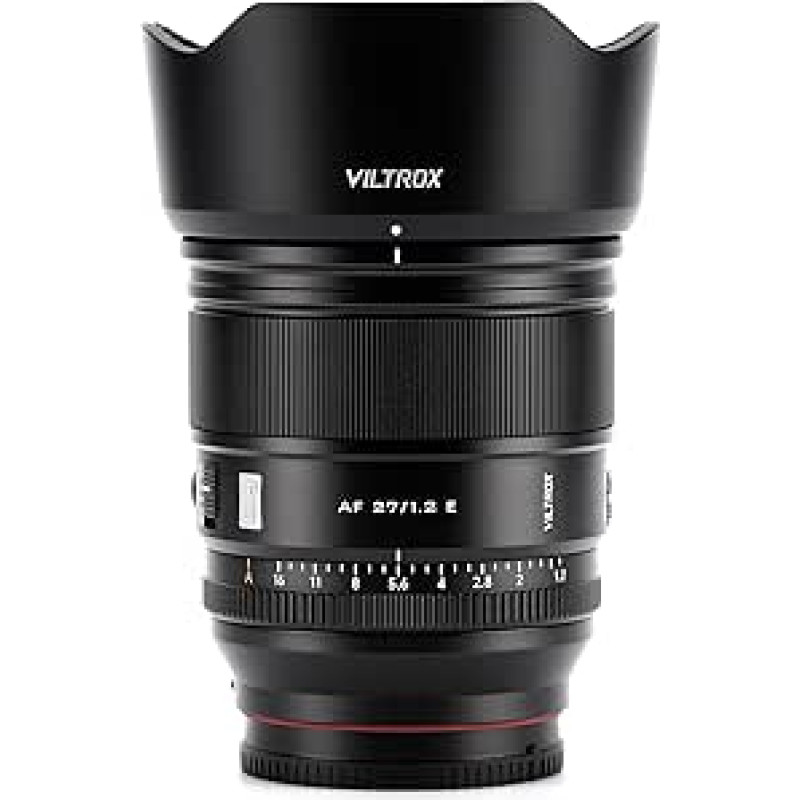 VILTROX 27 mm F1.2 Pro E montavimo objektyvas, 27 mm f/1.2 automatinio fokusavimo didelės diafragmos APS-C pagrindinis objektyvas, suderinamas su 