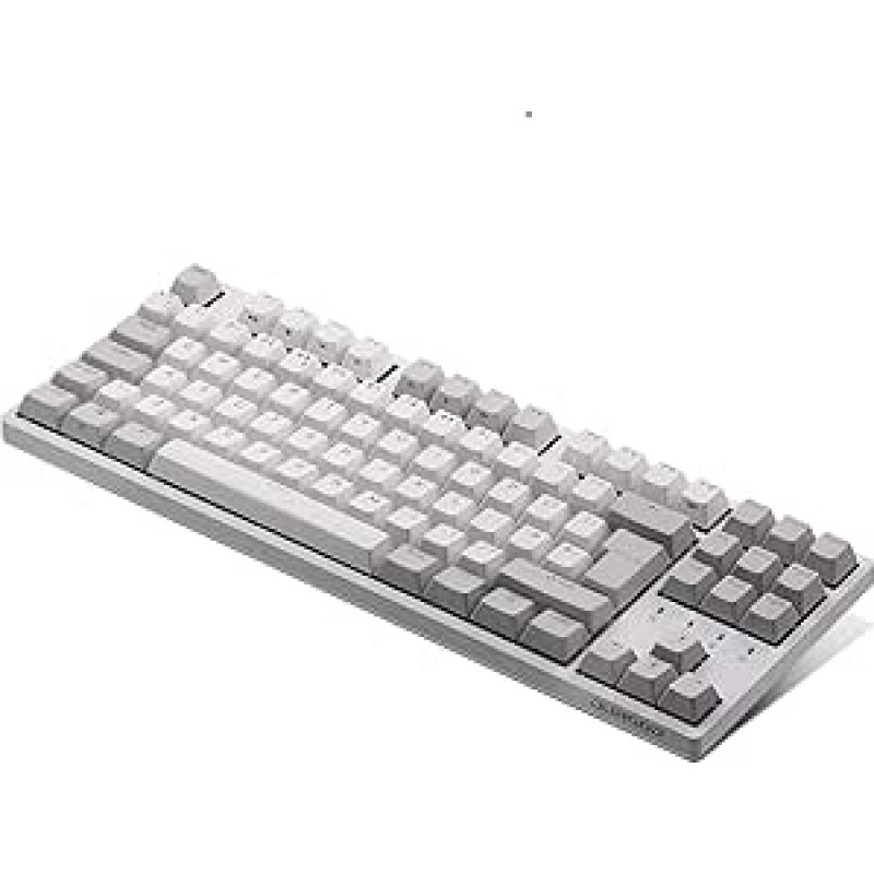 DURGOD Taurus K320 TKL mechaninė klaviatūra, 88 klavišai be klavišų, laidinė, USB C, dvigubo ryškumo PBT klavišų dangteliai, UK išdėstymas (balta, 