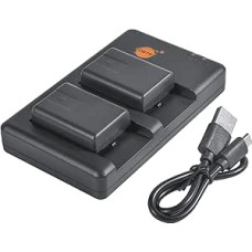 VW-VBY100 2 įkraunamų akumuliatorių pakaitinis akumuliatorius ir dvigubas įkroviklis, suderinami su HC-V110, HC-V130, HC-V160, HC-V201 ir kt.