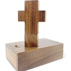 Wooden USB Stick 64 GB USB 2.0 Wooden Cross Shaped Flash Memory Stick with Walnut Box for Storing Photos TATMOHIK Data Storage Wood Memory Stick for Birthday, Wedding or Other Celebrations