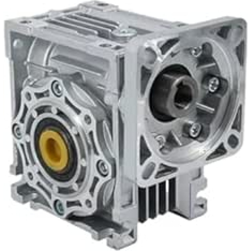 Schneckengetriebe-Reduzierer NMRV063, Ausgang 25 mm, Übersetzungsverhältnis von 7,5 zu 100 für Servomotor/Schritt für Schritt (lange 110 mm x 110 mm, Verhältnis 7,5, 22 mm Eingangsloch)