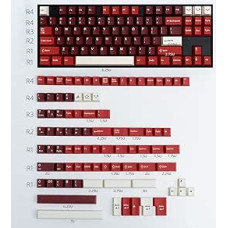 Jamon Keycaps Set 173 Keys Cherry Profile Doubleshot Custom Keyboard Red Keycaps ISO ANSI for Cherry MX Mechanical Keyboards