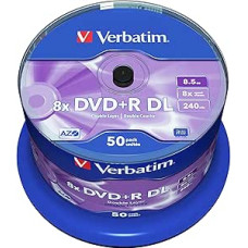 Verbatim 43758 DVD+R 8x DL Matt Silver 50 vnt.