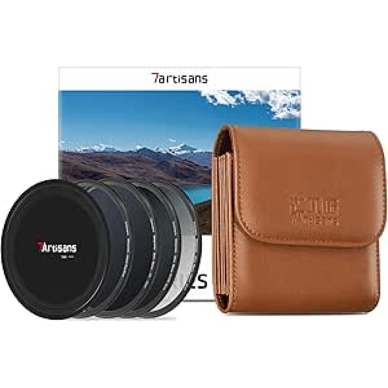 7artisans Nano magnetinis filtras UV filtras ND šviesos mažinimo filtras ND šviesos mažinimo filtras/CPL poliarizacinis filtras/GND graduotas filtras/juodas rūkas 1/4 portretinės fotografijos filtro, tinkančio objektyvui (67 mm 3-in-1 rinkinys)