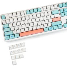 MOLGRIA Noel GMK klavišų dangteliai, PBT vyšninio profilio dažiklių sublimaciniai klavišų dangteliai su UK, DE, IT, FR, ES papildoma klavišų dangteliu MX Switch ISO/ANSI išdėstymo mechaninėms klaviatūroms (UK + ISO)