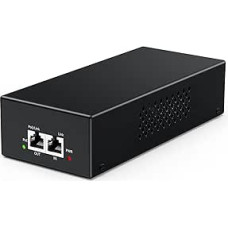 YuanLey Gigabitinis PoE injektorius 90W, PoE injektorius konvertuoja ne PoE į PoE, IEEE 802.3bt/at/af, 10/100/1000Mbps Ultra PoE adapteris Plug & Play, iki 100 metrų, metalinis korpusas, montuojamas ant sienos