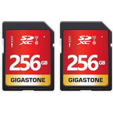 GIGASTONE 256GB SDXC atminties kortelė 2 pakuotės UHS-I U1 10 klasės iki 80MB/s, skirta 