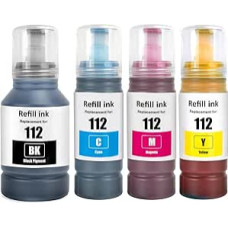 112 Ink Compatible with Epson 112 C13T06C14A C13T06C24A C13T06C34A C13T06C44A Ink Container Refill Ink Multipack for ECOTANK L6490 L6550 L6570 L6580 L1116 0 L15 0150 L15160 L15180(4-Pack)