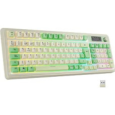 NEWWAY NK251 Įkraunama belaidė klaviatūra ispaniško išdėstymo QWERTY 3 režimai 