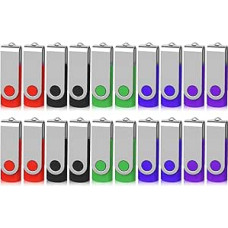 20 vnt. USB atminties kortelių USB 2.0 skaitmeninis duomenų saugojimo ir perdavimo įrenginys (žalias/raudonas/juodas/mėlynas/violetinis) Daugiaspalvis 4GO