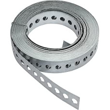 AERZETIX - C49720 - Tvirtinimo juosta - 25 mm - tiesi perforuota - cinkuotas plienas - 10 metrų - Ø8 mm - lanksti juostos tvirtinimo atrama