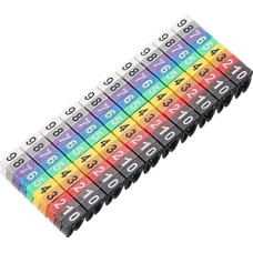 sourcing map 100 Pcs Wire Labels 0-9 Digital Cable Labels M2L Type Multi-Colour