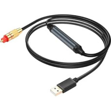 GINTOOYUN USB to Optical Audio Adapter - USB A to Fibre Optic SPDIF Port Connection 2 m / 6.5 ft Female Converter Cable for Computer Laptop Fibre Optic Box
