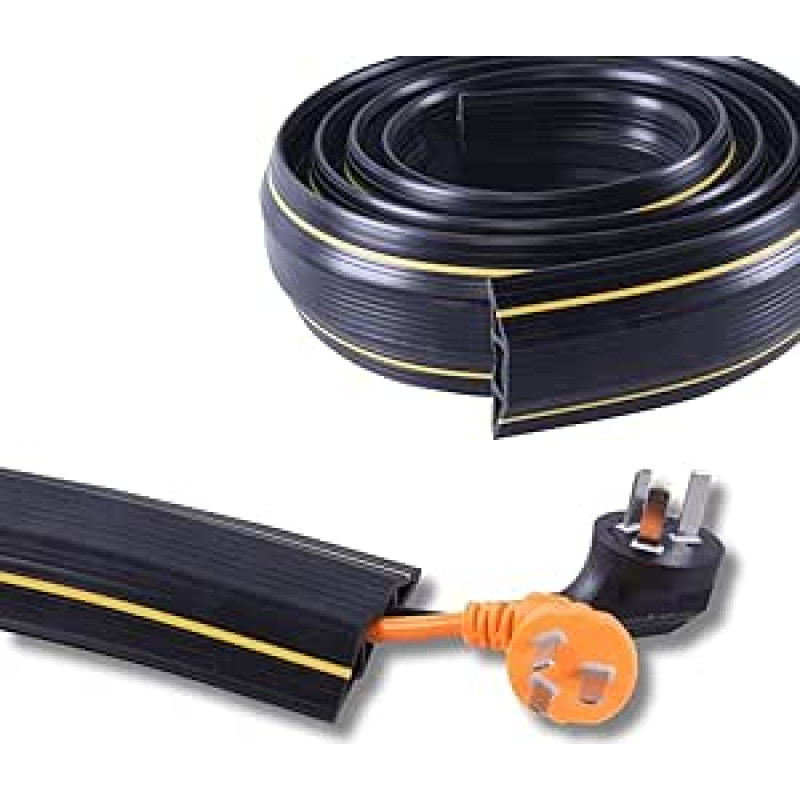 3 metrų stiprus PVC kabelių kanalų grindų dangtelis, grindų kabelių apsauga, kabelių apsauga vidaus ir lauko kabelių magistralėms su 3 kanalais - kabelių ertmė: 2,4 cm (W) x 1,0 cm (H)