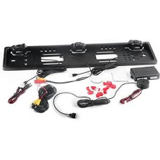 Akozon Number Plate Reversing Camera License Plate Holder Reversing Camera Number Plate European Number Plate Frame 12 LED Camera Reversing Indicator Parking Sensor Car Accessories