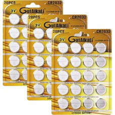 GutAlkaLi CR2032 3V baterijos CR 2032 mygtukinių elementų baterijos (ličio mygtukiniai elementai - 3 V, 60 vnt. pakuotėje)