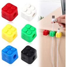 6 Stück Kabelhalter, Kabelmanagement, Kabelhalter Selbstklebend, Kabelclips, Kabelorganizer, für Schreibtisch, Nachttisch, Office, Büro, Ladekabel, HDMI, Audiokabel, USB