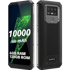 OUKITEL 10000 mAh baterijos išmanusis telefonas be sutarties K15 Pro, P60 6GB + 128GB, 12MP triguba kamera, 18W greitas įkrovimas + įkrovimas, 