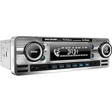 Caliber Retro Car Radio - Car Radio Bluetooth USB - DAB+ / FM - 1 DIN Radio Car - Retro Design - With Hands-Free Function and LCD Display - Chrome