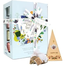 ETS - Teegeschenk mit Schleife Wellness Tee Kollektion | 6x2 versch. BIO Kräutertee Sorten zum Wohlfühlen | Tee Probierset u. Geschenk Box zum Geburtstag, Ostern, Muttertag | 12 Pyramidenbeutel