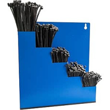 Wall Mount Organiser Box Cable Tie Set with 5 x 100 Pieces in Various Colours (White)