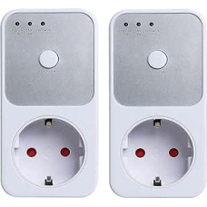 Automatic Voltage Protection Socket Strip Surge Protection Socket Adapter Socket Switcher AC 220 V Power Surge Safe Protector EU Plug Socket Fridge Protect (2 Pieces)