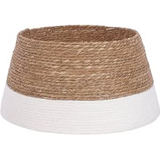 Mica Decorations Christmas Tree Skirt Diameter 50 x Height 26 cm - Christmas Tree Skirt Seagrass - Christmas Tree Basket Gold