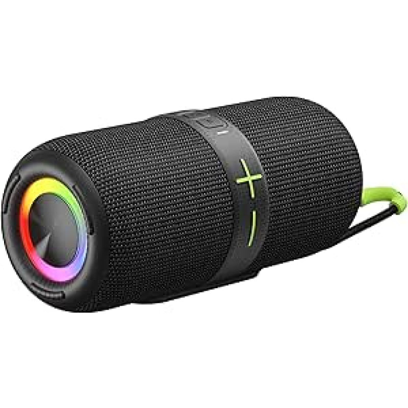 HUO JI IP66 atsparus vandeniui, atsparus dulkėms, RGB apšvietimas, AUX/TF, belaidė dėžutė su 30 W TWS stereofoniniu garsiakalbiu, 30 valandų veikianti baterija, skirta namams, lauke, važinėjant dviračiu