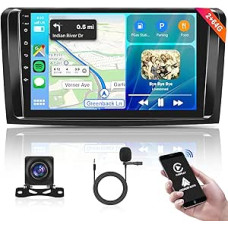 2G + 64G Android Car Radio 2 DIN for Mercedes Benz ML GL W164 ML350 ML500 GL320 X164 ML280 GL350 GL450 9 Inch Car Radio with Wireless Carplay Android Car GPS Navigation Bluetooth FM RDS WiFi Mirror