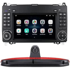 Navigation Kit: Android/Carplay Car Radio GPS Navigation 7 Inch Screen Touch Display + Car Brake Light Camera, Replacement for Mercedes Benz Vito Mixto W639 Year of Manufacture 2010 Vito 639 Bj 2019