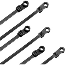 Molain 100 Stück 20 cm Kabelbinder mit Schraubenloch – robuste Nylon-Kabelbinder Halterungen, Kabelbinderschnalle 22,7 kg Zugfestigkeit, UV-beständiges Drahtmanagement
