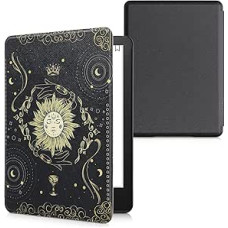 kwmobile Flip Case Compatible with Amazon Kindle Paperwhite (11th Gen - 2021) - Case eReader - Tarot Cards Dark Blue Yellow Black
