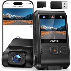 WOLFANG Dash Cam, Mini 2.5K 1440P WiFi Dash Cam mit 32GB SD Karte, Ultra Nachtsicht, 2