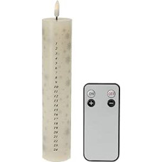 LED Adventskerze mit Fernbedienung und warmweiße Flamme, Ø 5 x 25 cm