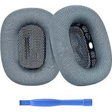 Replacement Ear Pads for AirPods Max Headphones by MMOBIEL - Memory Foam and Mesh Fabric Headphones Ear Pads - Headphone Replacement Pads - Blue