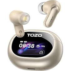 TOZO NC20 Pro Bluetooth Kopfhörer mit Geräuschunterdrückung,Active Noise Cancelling Kopfhörer mit Smart Touchscreen,LDAC Hi-Res Audio Stereo Bass,80 Std Akkulaufzeit 6 Mikro IPX8 Wasserdicht Champagne