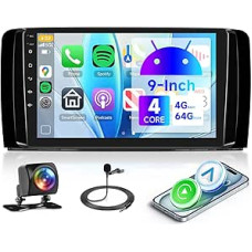 4G+64G 9'' Android automobilinis radijas Mercedes Benz R klasei W251 R280 R300 R320 R350 R63 2005-2017 su belaidžiu Carplay Android automobiline navigacija GPS Mirror Link Bluetooth FM/RDS/EQ/USB WiFi SWC galinio vaizdo sistema