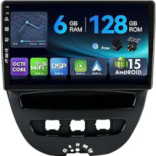 [6G+128G,Octa-Core] - MSD Autoradio für Toyota Aygo/Peugeot 107/Citroen C1 (2005-2014) | Android 15 GPS Radio | CarPlay Android Auto Lenkradsteuerung DSP DAB | Rückfahrkamera MIC | 2 Din 10.1 Zoll