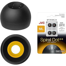 JVC EPFX10 Spiral Point Ear Cups - 4 ausų antgalių rinkinys, dydžiai nuo S iki L Tinka daugeliui JVC modelių (vidutinio ir didelio dydžio)
