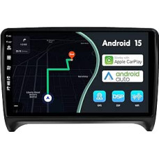 MSD 9 Zoll Bildschirm Autoradio für Audi TT (2006-2011) | Wireless Carplay Android Auto | Android 15 GPS Navi Radio | Volant WiFi DSP DAB Bluetooth 5.0 | Rückfahrkamera | 2 Din