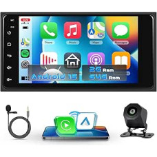 Automobilinis radijas 2G + 64G Android 15 Toyota Hilux RAV4 Corolla Prado Land Cruiser, 7 colių IPS HD 2.5D jutiklinis ekranas, automobilinis radijas su belaidžiu Carplay Android automobilis GPS Wi-Fi USB Bluetooth FM RDS kamera