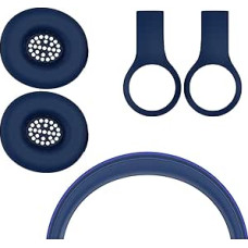 Adhiper 3-teilige Hülle kompatibel mit Solo 4 Kopfhörern, Kopfbügel-Ohrpolster-Hülle, Staubschutz, Sport, schweißbeständig, leicht zu reinigende Ohrenschützer (Blau)