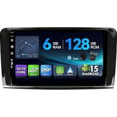 [6G+128G,Octa-Core] - MSD Autoradio für Benz GL ML Class W164 X164 ML350 ML450 ML500 GL320 GL450 | Android 15 GPS Radio | CarPlay Android Auto Lenkradsteuerung DAB | Rückfahrkamera MIC 2 Din 9 Zoll
