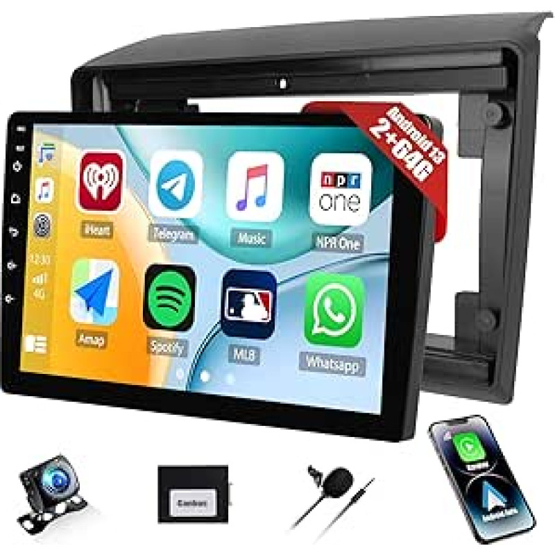 [2+64G] SIXWIN Android 13 automobilinis radijas Fiat Ducato 2010/Citroen Jumper/Peugeot Boxer su Carplay/Android Car, 9 colių talpinis jutiklinis ekranas su WiFi GPS Bluetooth FM/RDS EQ + atbulinės eigos kamera