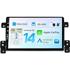 JOYX Android 12 IPS automobilinis radijas, tinkamas Suzuki Grand Vitara (2005-2015) - 4G+64G - Integruotas DSP/Carplay/Android Car - Kamera + mikrofonas - 9 colių 2 DIN - Valdymas vairu WiFi DAB 360 Camera Fast