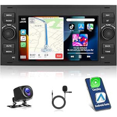 Android Car Stereo for Ford Transit Fiesta Focus Focus 2 Galaxy Mondeo, 2+64G Wireless Carplay Car Radio with GPS Navigation WiFi FM/RDS SWC Canbus Bluetooth EQ CANBUS + AHD Camera