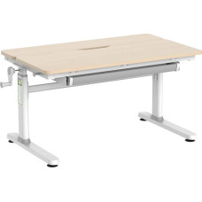 HOKO vaikiškas rašomasis stalas, vaikiškas rašomasis stalas, 100 x 60 cm, vaikiški rašomieji stalai, reguliuojamas aukštis 54-76 cm, skirtas vaikams nuo 6 metų, pakreipiamas stalviršis su stalčiais, maksimali apkrova 100 kg (medis, Luca)